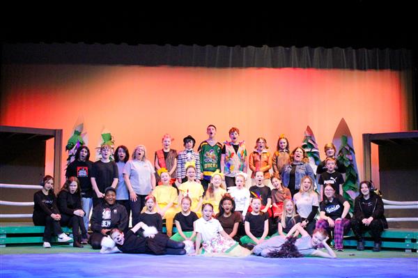 Students performing Honk Jr. at Mill Creek Elementary